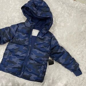 Blue Camouflage Hooded Jacket
